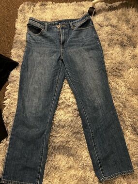 Talbots Women's Straight-Leg Jeans in Blue Denim